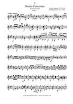 Paganini's Sonata Concertata for Guitar Duet (Separate Parts) arr. by Vincent F. Coley
