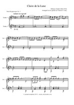 Debussy C. - Clair de lune - Duet for two Guitars (Minus One option) arranged by Vincent F. Coley