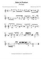 Robert de Visse Suite in D minor for Classical Guitar - Transcribed by V. F. Coley