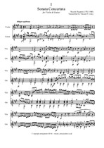 Paganini's Sonata Concertata for Violin & Guitar (Full Score) arr. by Vincent F. Coley