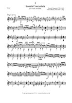 Paganini's Sonata Concertata for Violin & Guitar (Separate Parts) arr. by Vincent F. Coley