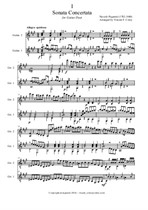 Paganini's Sonata Concertata for Guitar Duet (Full Score) arr. by Vincent F. Coley